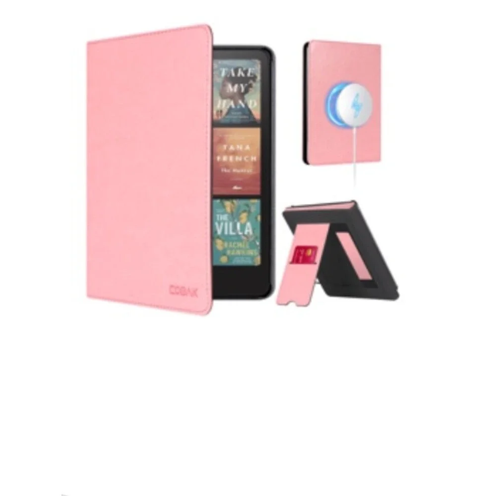 CoBak Pink Leather Stand Case  7 Inch Kindle Paperwhite 12th Gen with Card Slots